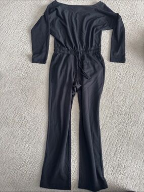 Splendid Black Long-Sleeve Drawstring Jumpsuit